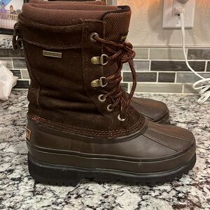 Cabela’s Brown Suede Rubber Thinsulated Winter Boots women’s size 7. EUC